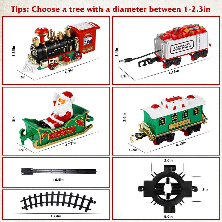 Electric Steam Train Set Christmas Toy Battery Operated with Sound Light Multi-Color 23in Image 4