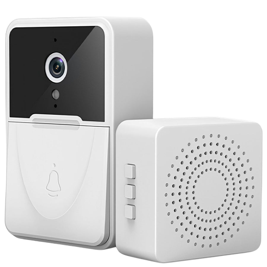 Smart Wireless WiFi Video Doorbell Two-Way Audio Night Vision White Intercom Image 1