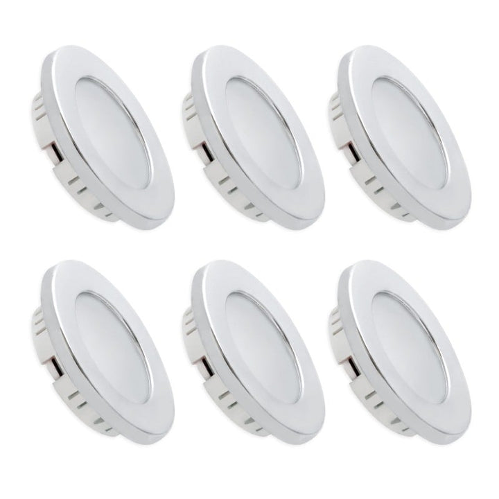 12V LED Recessed Ceiling Light For Rv Motorhome Cabinet Marine Silver Shell Cool White X6 Image 1