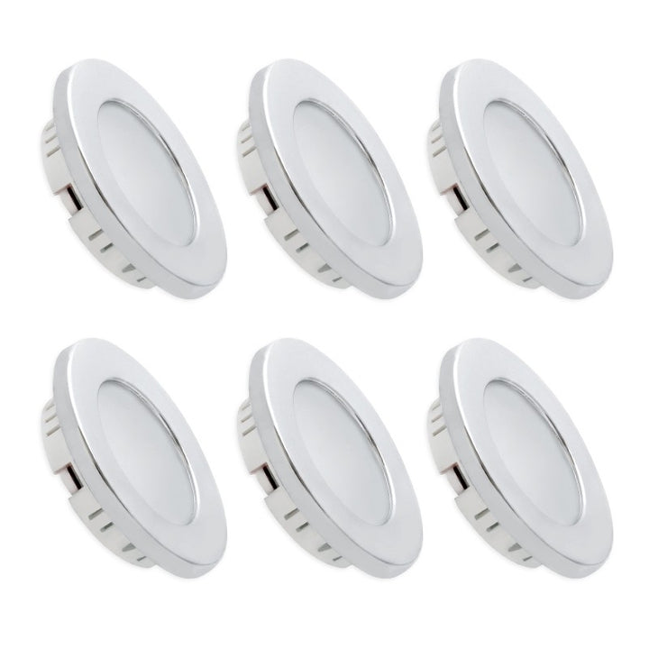 12V LED Recessed Ceiling Light Marine Silver Warm White Cabinet RV Motorhome x6 Image 1