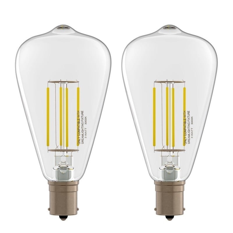 Dream Lighting LED Vintage Edison Bulb Warm White 3000K Pack of 2 3W 150 Lumens Image 1