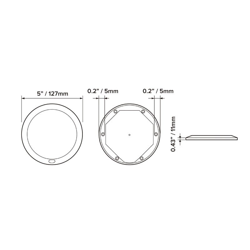 12V 5Inch LED Panel Ceiling Light Fixture For Rv Warm White Memory Function Image 4