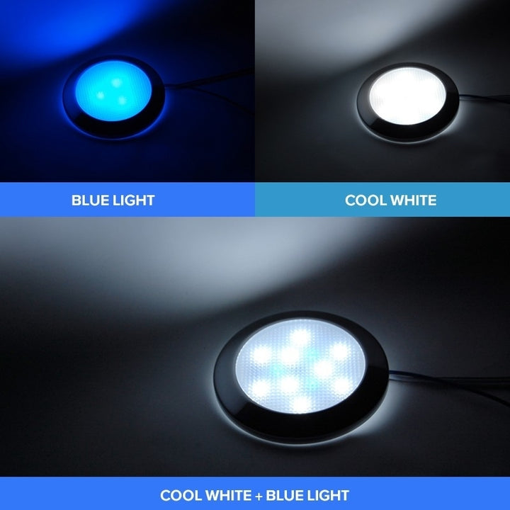 3Inch 12 Volts Cabinet LED Lights For Camper Silver Shell Blue Cool White Image 2