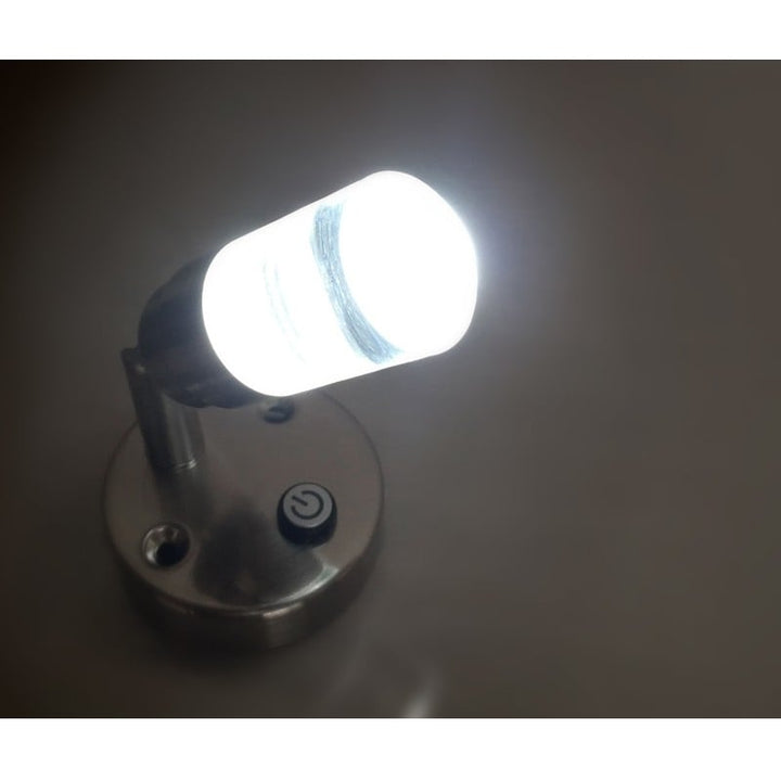 12V LED Reading Light Swivel Mount Brushed Nickel Cool White Blue Pack of 2 Image 2