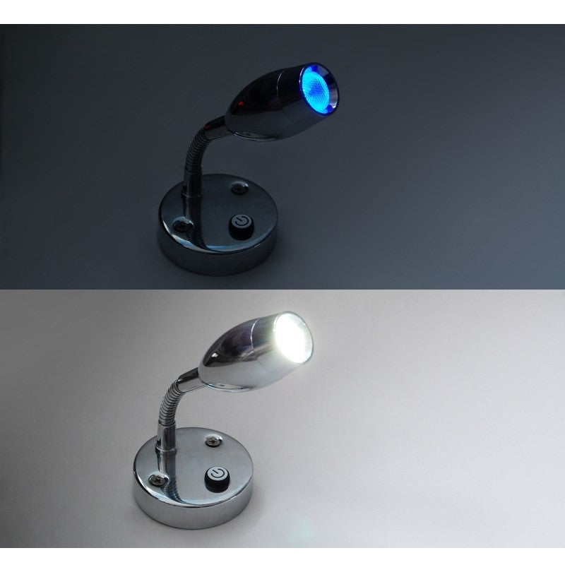 12V LED Bedside Reading Lamps With Programmed Switch For Motorhome Cool White PC Lens X2 Image 2