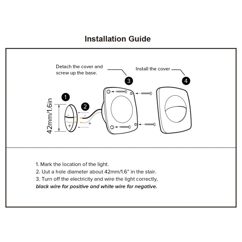 12V IP65 LED Stair Step Lights Warm White Low Voltage Pack of 2 Marine Boat Image 4