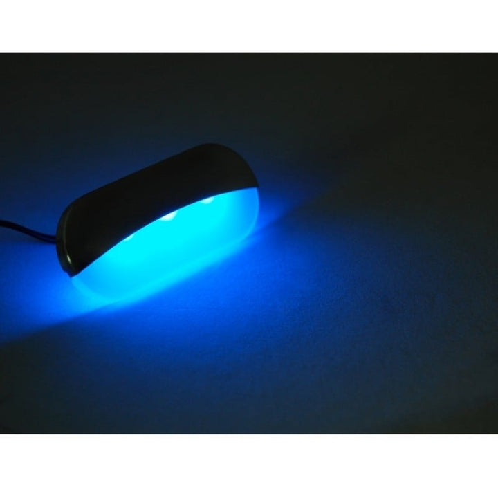 12V 3" Oval LED Courtesy Light Stainless Steel Blue Pack of 2 Marine Outdoor Lighting Image 2