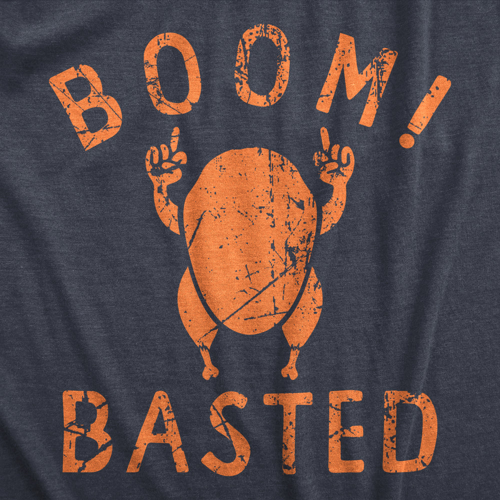 Womens Boom Basted T Shirt Funny Thanksgiving Roasted Turkey Dinner Tee For Ladies Image 2