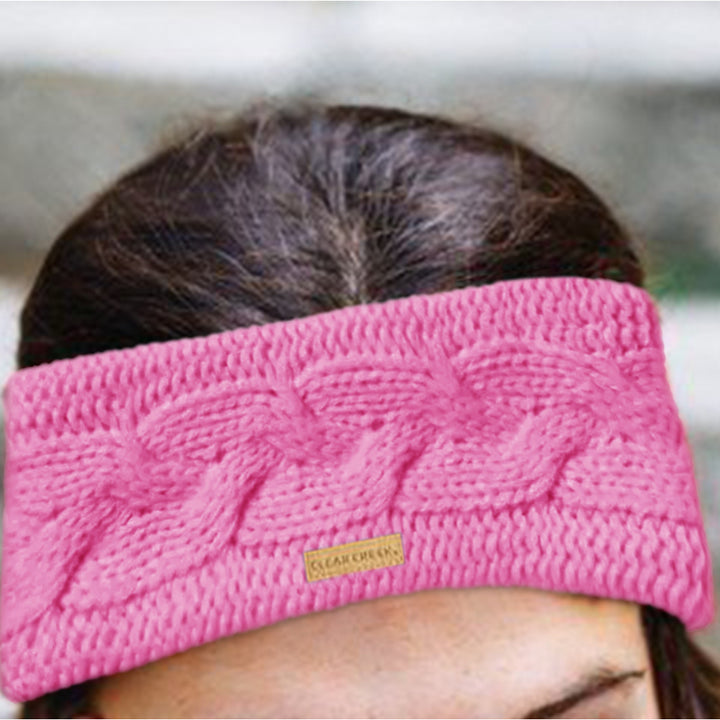 2-Pack: Womens Polar Fleece Lined Popcorn Stitch Knit Ear Warmer Headband Image 12