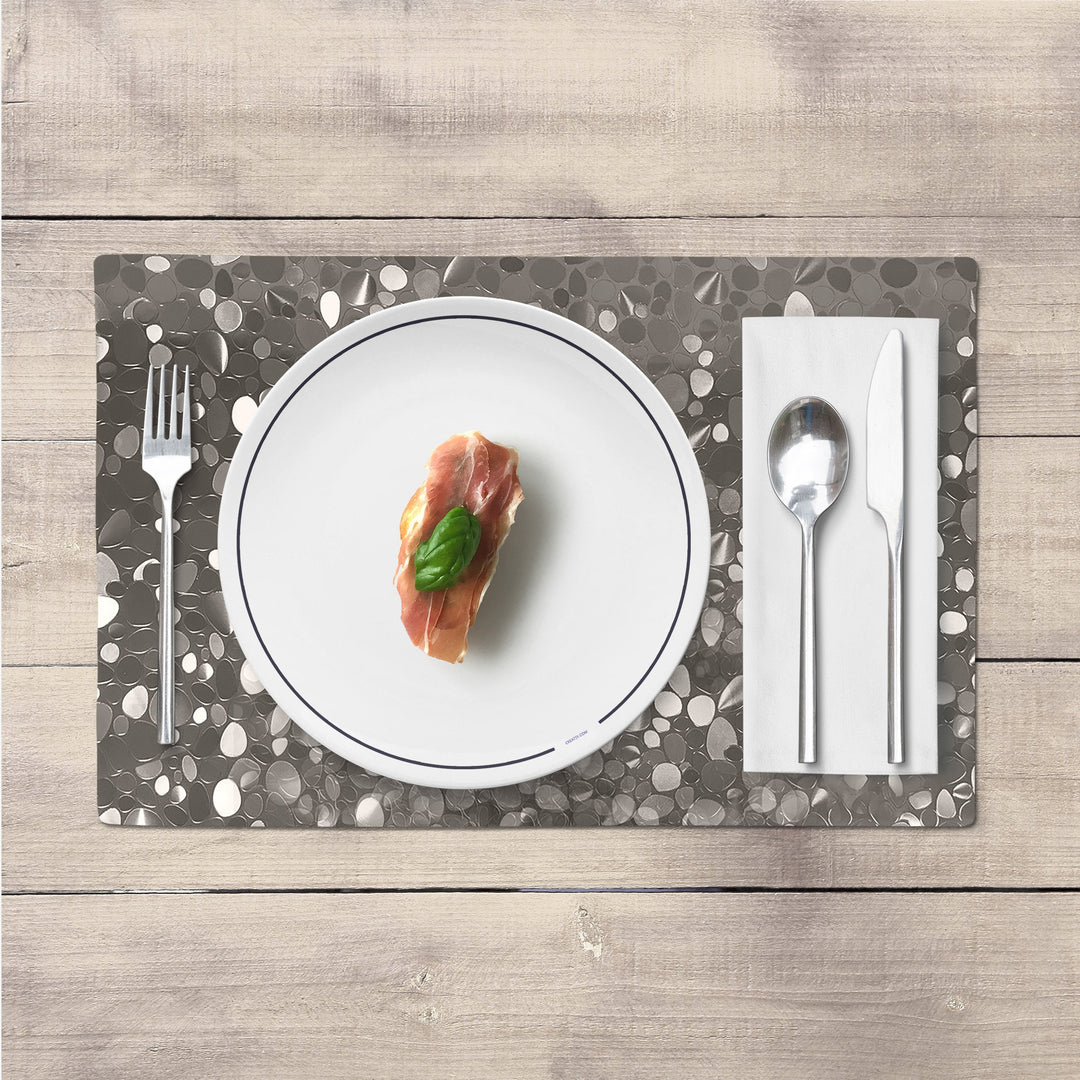 Non-Slip Heat Resistant Metallic Rectangular Place Mats for Dining Table 12 x 18" Image 6