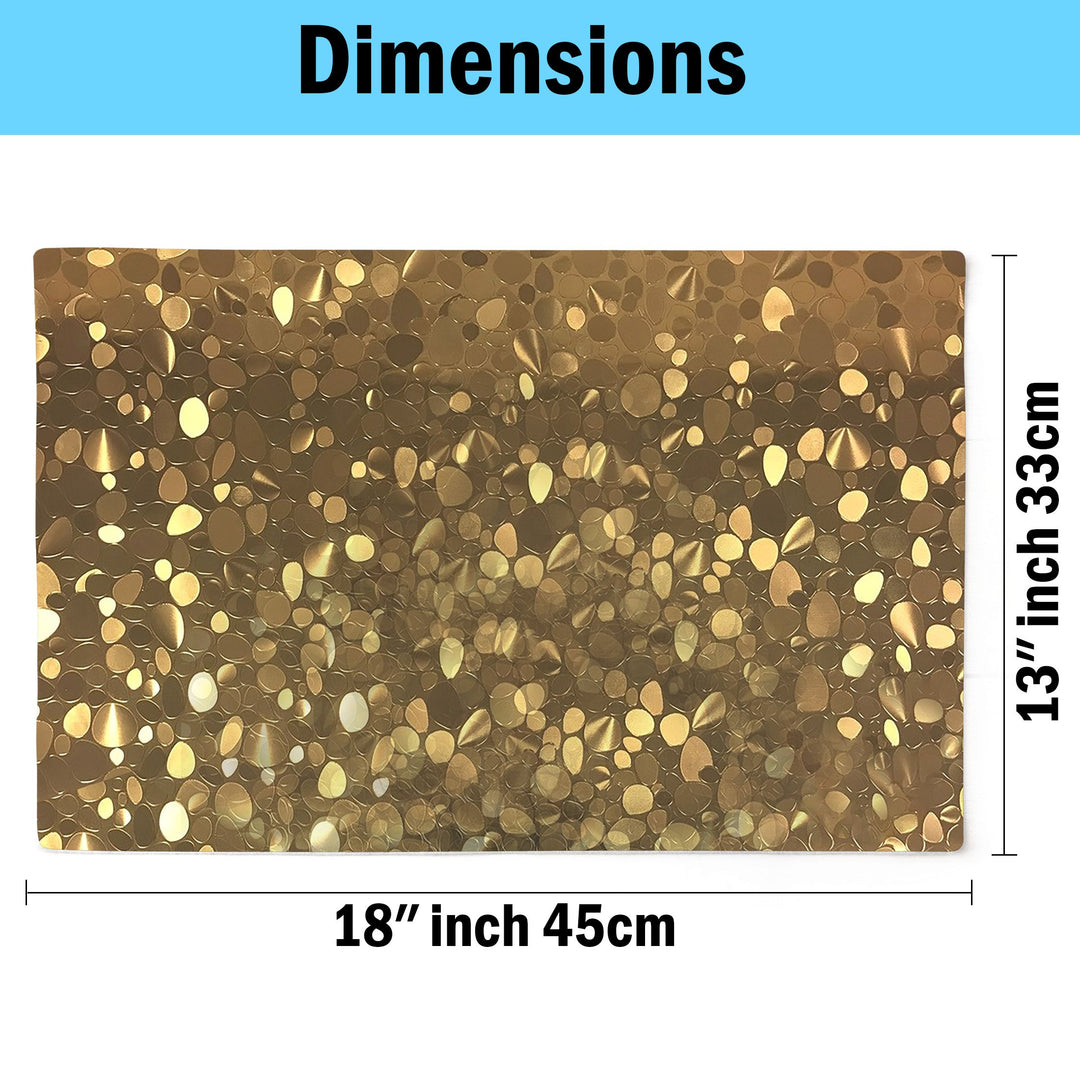 Non-Slip Heat Resistant Metallic Rectangular Place Mats for Dining Table 12 x 18" Image 7