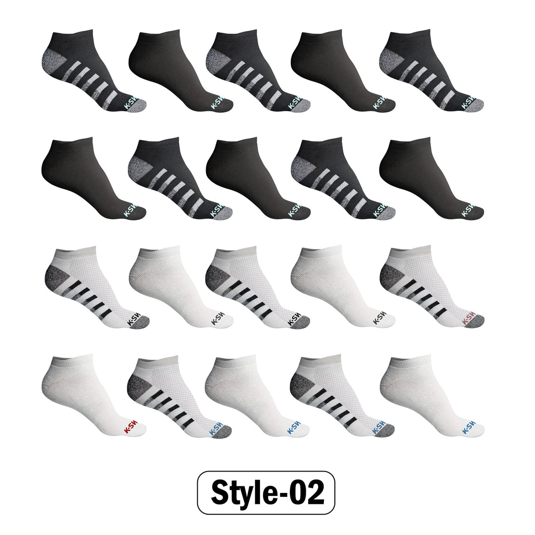 20 Pairs Mens Athletic No Show Low Cut Socks Size 10-13 Moisture Wicking Breathable Image 1