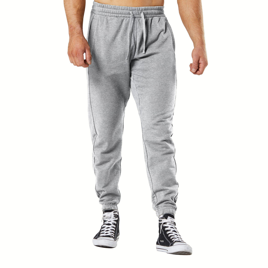 Mens Fleece Lined Sweatpants Jogger Pants with Pockets Elastic Cuffs Multi-Pack Image 4