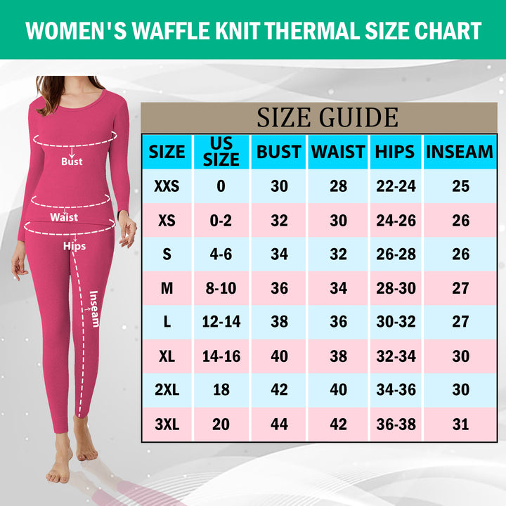 Womens Ultra Soft 100% Cotton Thermal Underwear Set 4 Piece 2 Tops 2 Bottoms Image 9