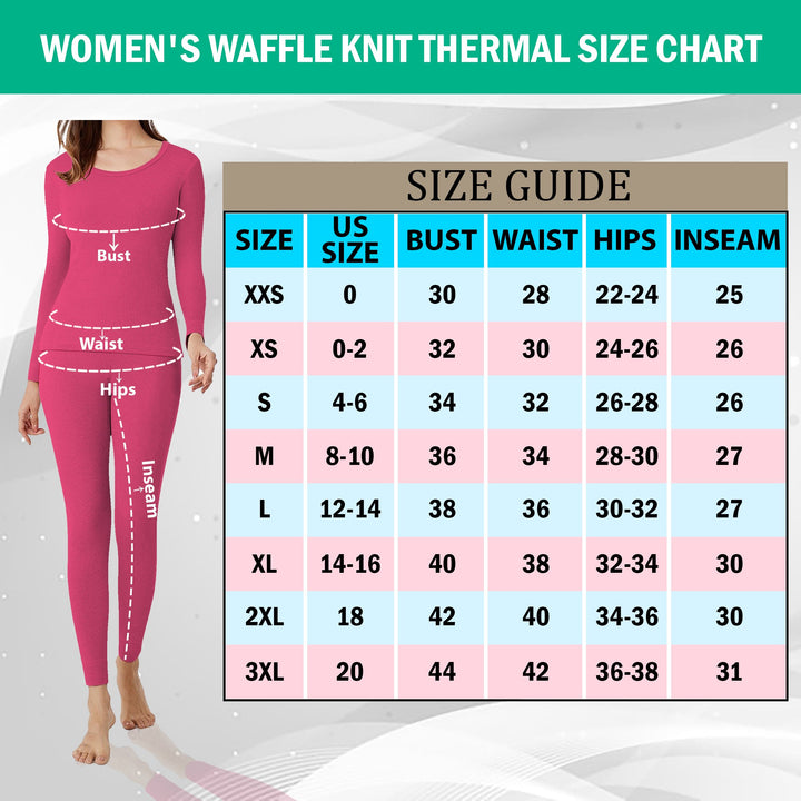 Womens Ultra Soft 100% Cotton Thermal Underwear Set 4 Piece 2 Tops 2 Bottoms Image 1