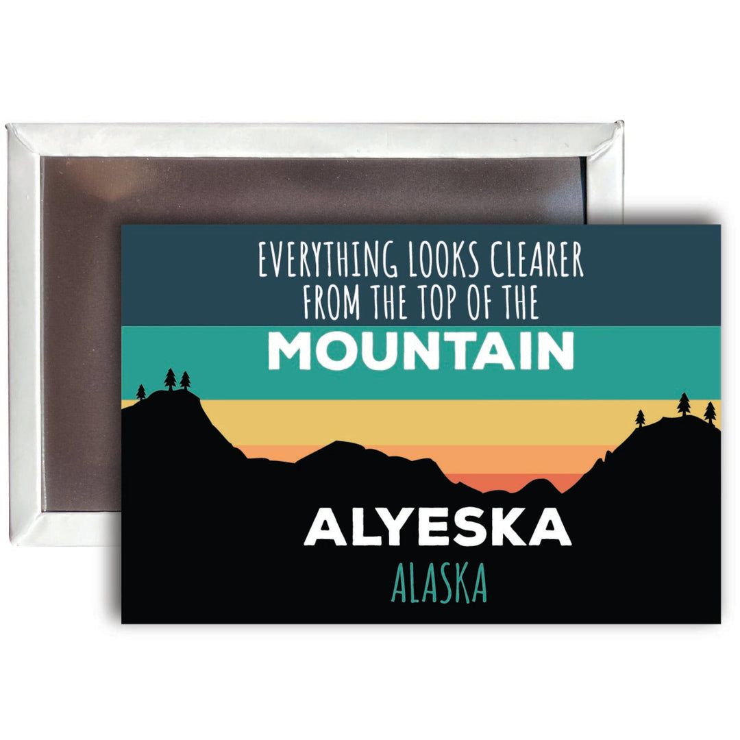 Alyeska Alaska 2 x 3 - Inch Ski Top of the Mountain Fridge Magnet Image 1