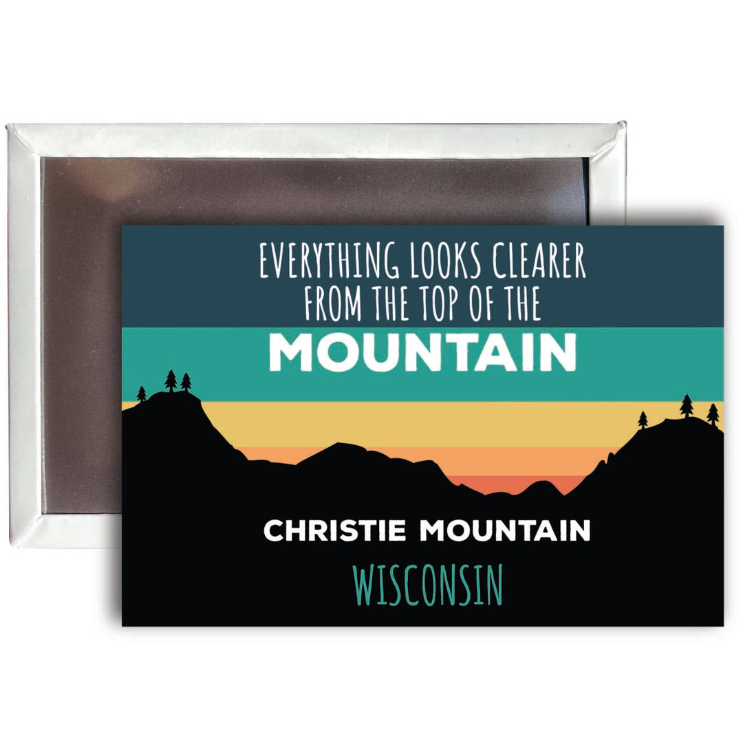 Christie Mountain Wisconsin 2 x 3 - Inch Ski Top of the Mountain Fridge Magnet Image 1