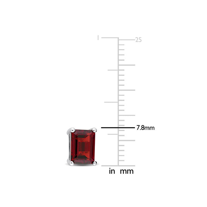 2.50 Carat (ctw) Garnet Octagon Solitaire Stud Earrings in Sterling Silver Image 4