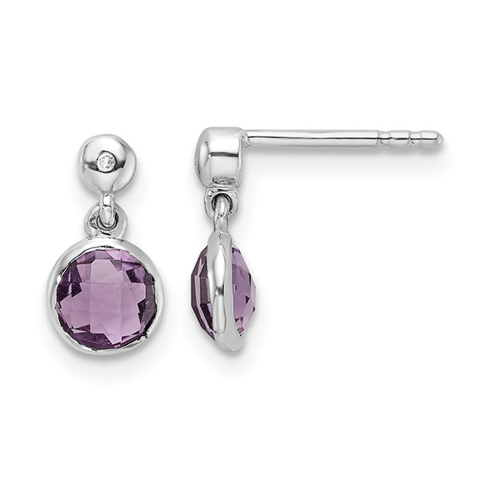 9/10 Carat (ctw) Amethyst Dangle Earrings in Sterling Silver Image 1