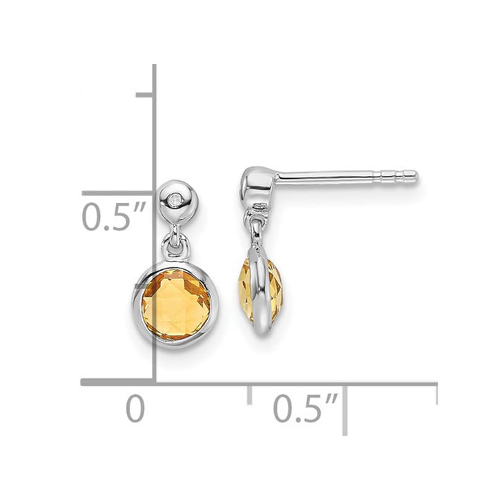 7/8 Carat (ctw) Citrine Dangle Earrings in Sterling Silver Image 4