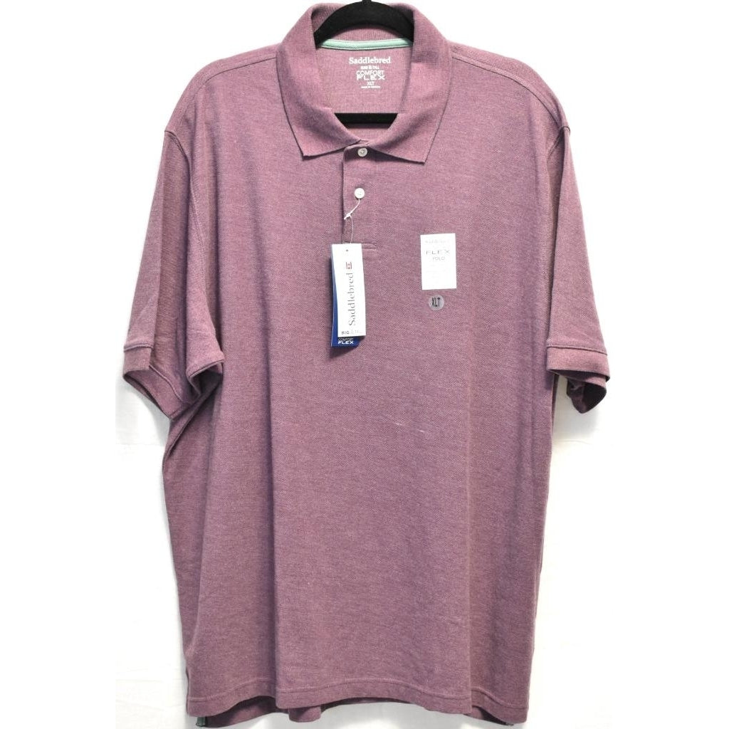 Mens Polo short sleeve Big and Tall Comfort Flex PurpleEasy Care Golf Shirt Image 6