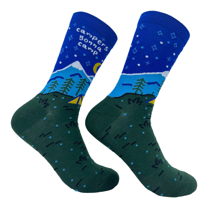 Womens Campers Gonna Camp Socks Funny Cute Nature Footwear Image 1