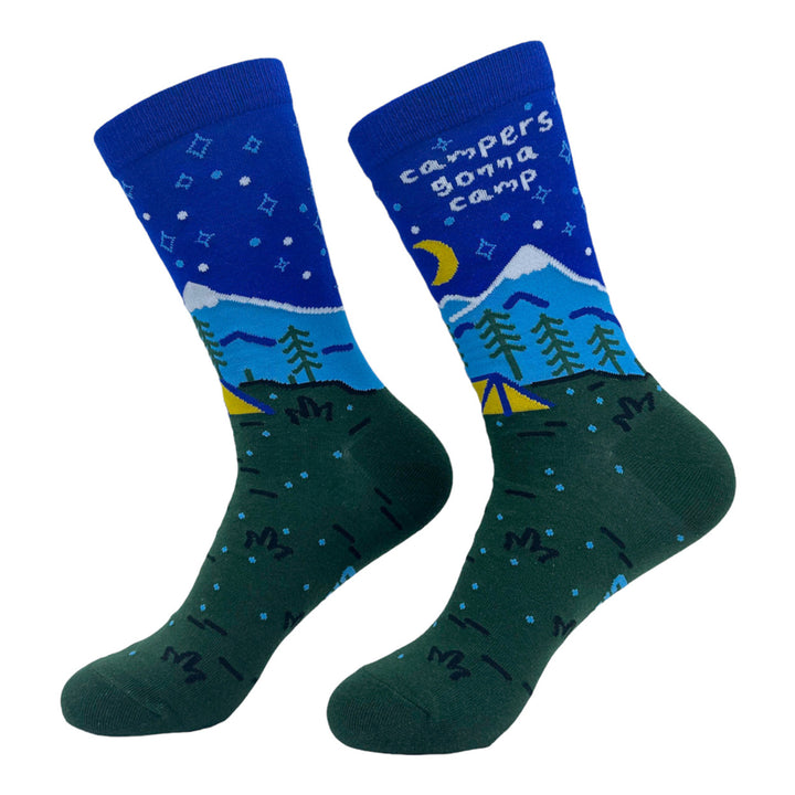 Womens Campers Gonna Camp Socks Funny Cute Nature Footwear Image 2