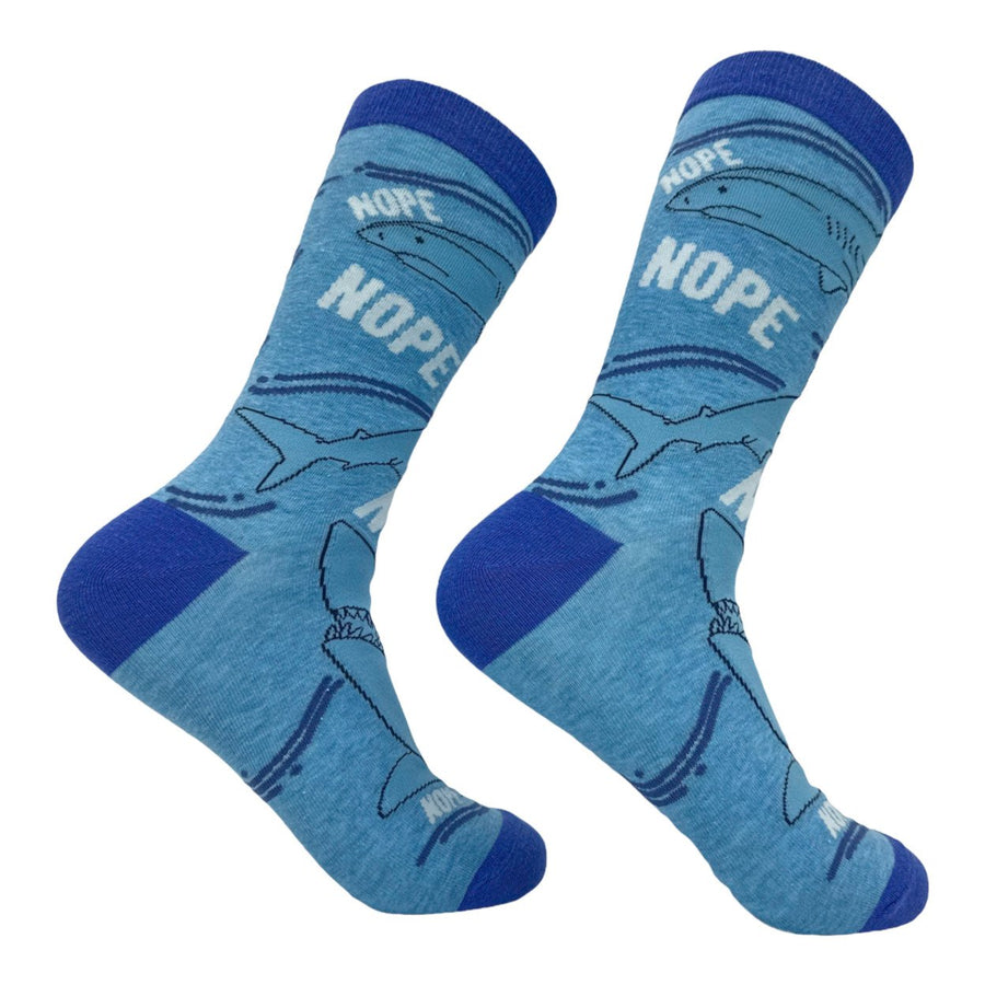 Womens Nope Shark Socks Funny Deep Sea Sharks Novelty Footwear Image 1