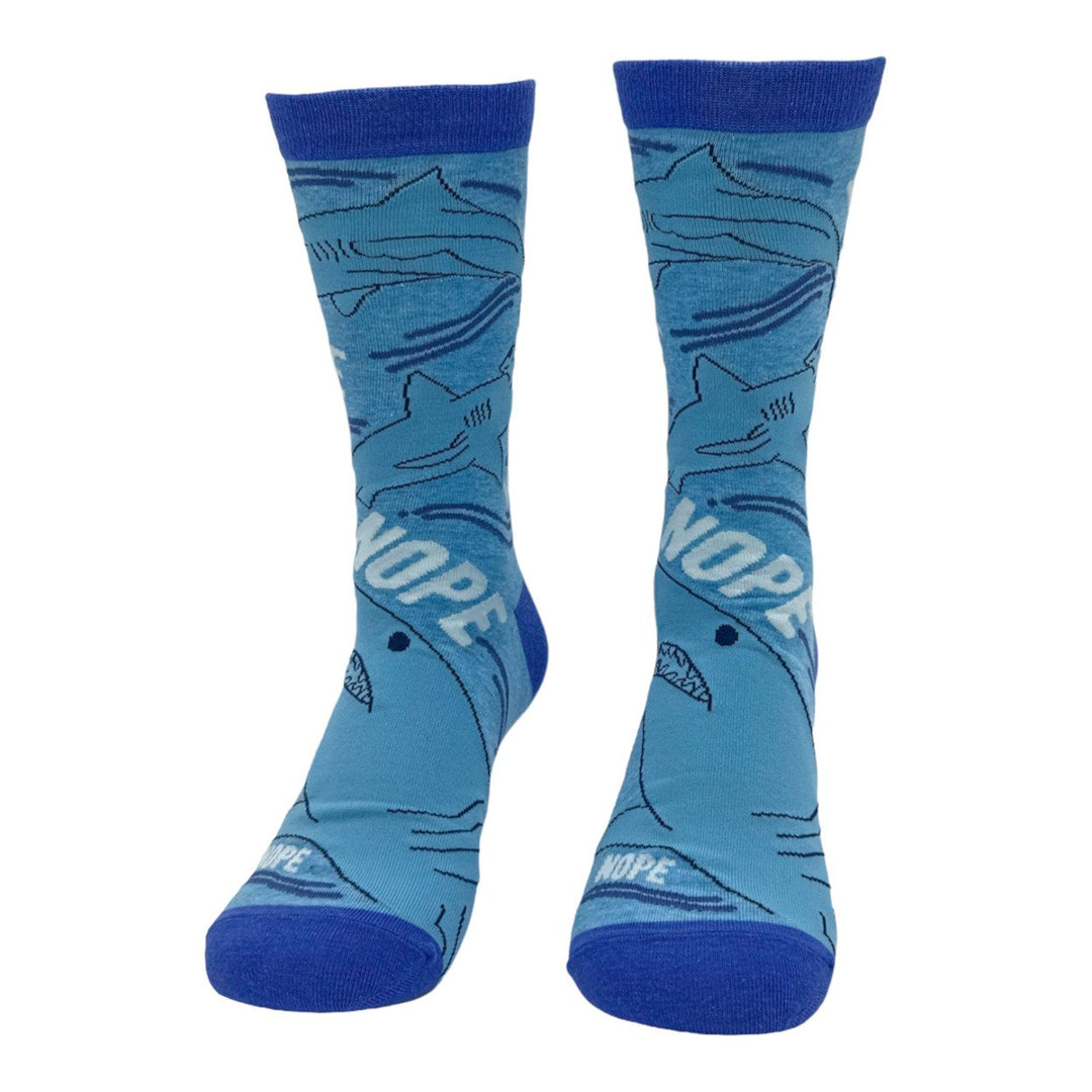 Womens Nope Shark Socks Funny Deep Sea Sharks Novelty Footwear Image 4