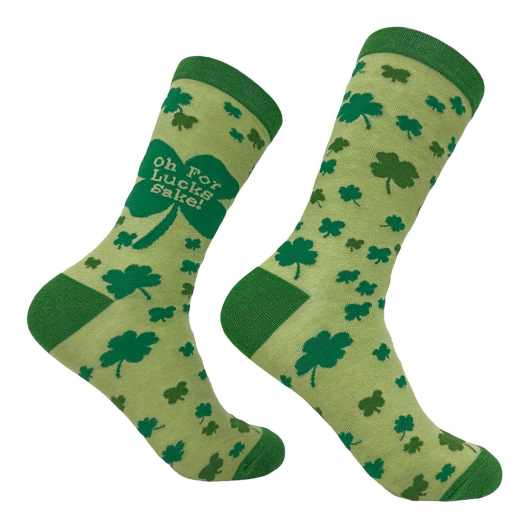 Womens Oh For Lucks Sake Socks Funny St Paddys Day Shamrock Footwear Image 1