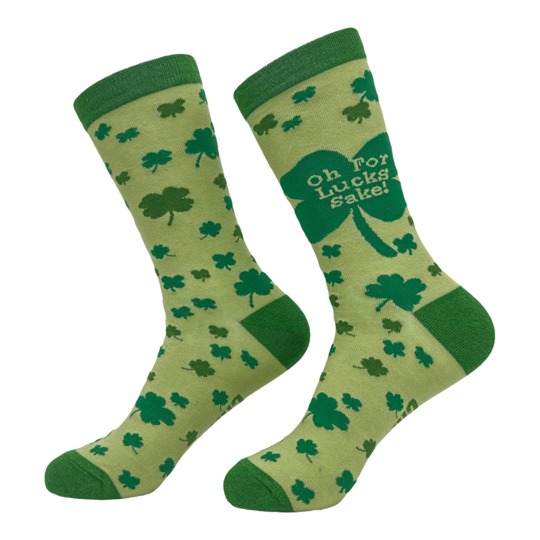 Womens Oh For Lucks Sake Socks Funny St Paddys Day Shamrock Footwear Image 2