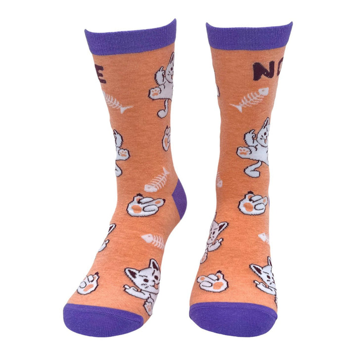 Womens Nope Cat Socks Funny Offensive Kitten Middle Finger Novelty Footwear Image 4