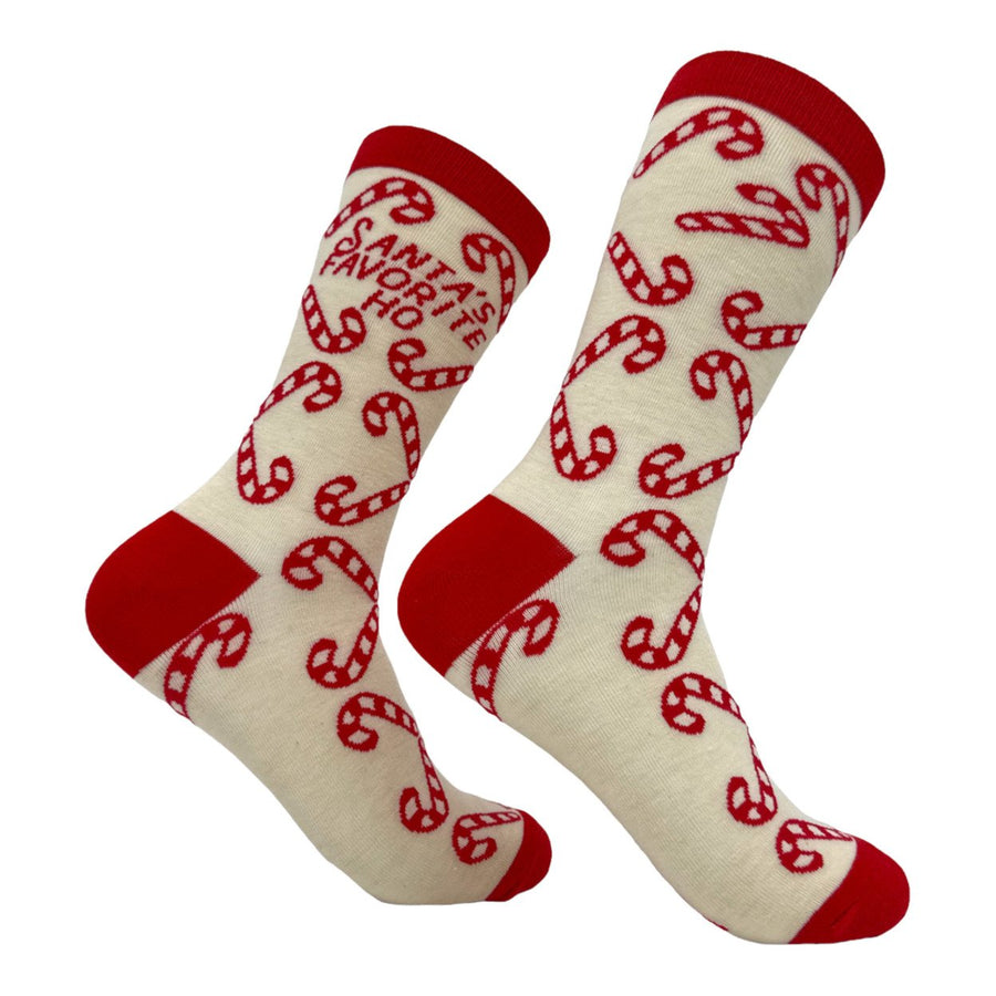 Womens Santas Favorite Ho Socks Funny Offensive Xmas Novelty Footwear Image 1