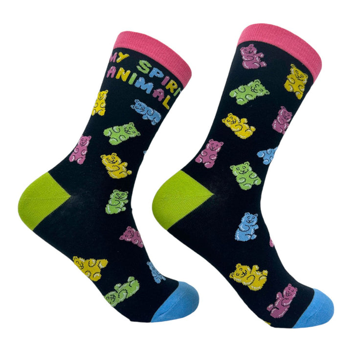 Womens My Spirit Animal Gummy Bear Socks Funny Cute Colorful Candy Footwear Image 1