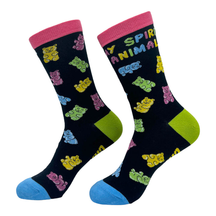 Womens My Spirit Animal Gummy Bear Socks Funny Cute Colorful Candy Footwear Image 2