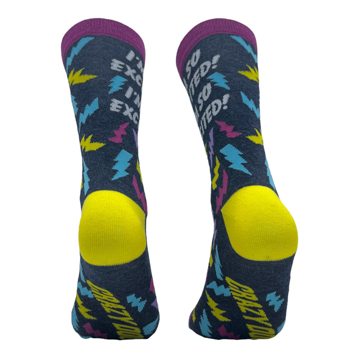 Womens Im So Excited Im So Scared Socks Funny Thrilled Panicking Footwear Image 6