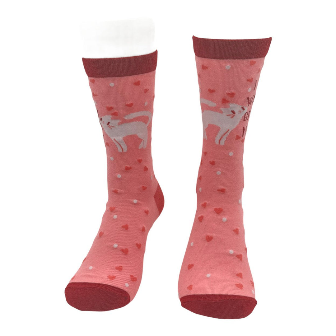 Womens I Just Want To Give You My Love Socks Funny Kitten Footwear Image 4