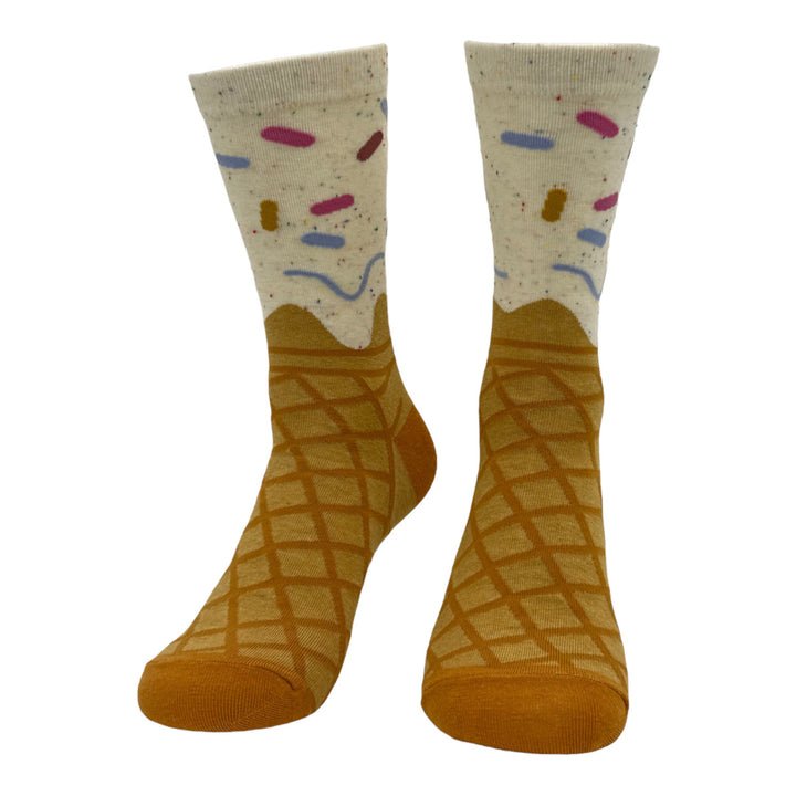 Womens Ice Cream Cone Socks Funny Cute Sweet Dessert Lovers Footwear Image 4