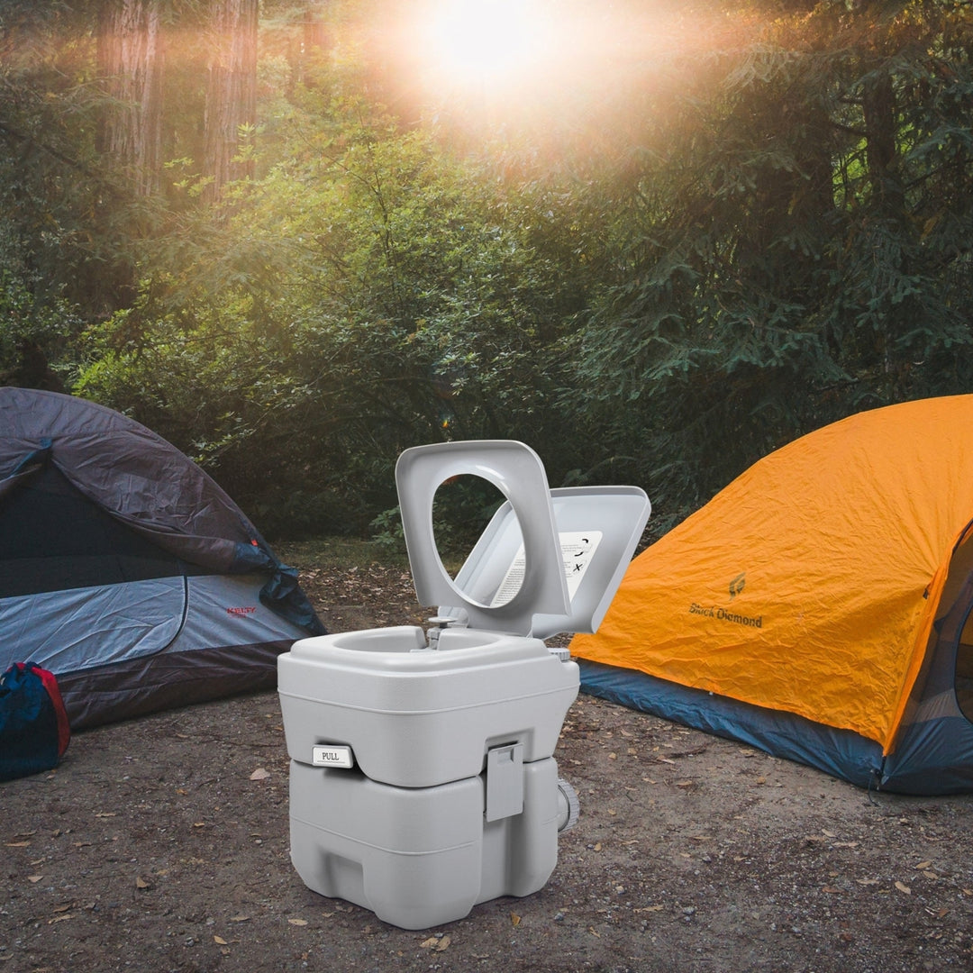 Travel Outdoor 5 Gallon Camping Portable Toilet Flush Potty Image 2