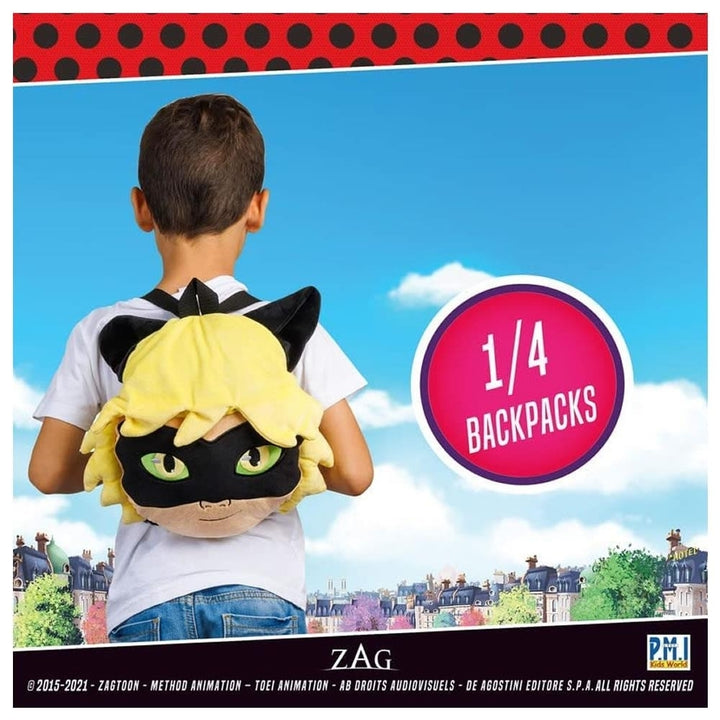 Miraculous Cat Nior Plush School Backpack 12" Playable Pillow Figure PMI International Image 4