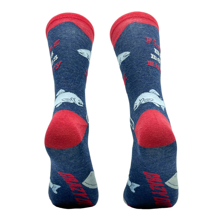 Mens Fishing Makes Me Less Murdery Socks Funny Fish Angler Footwear Image 6