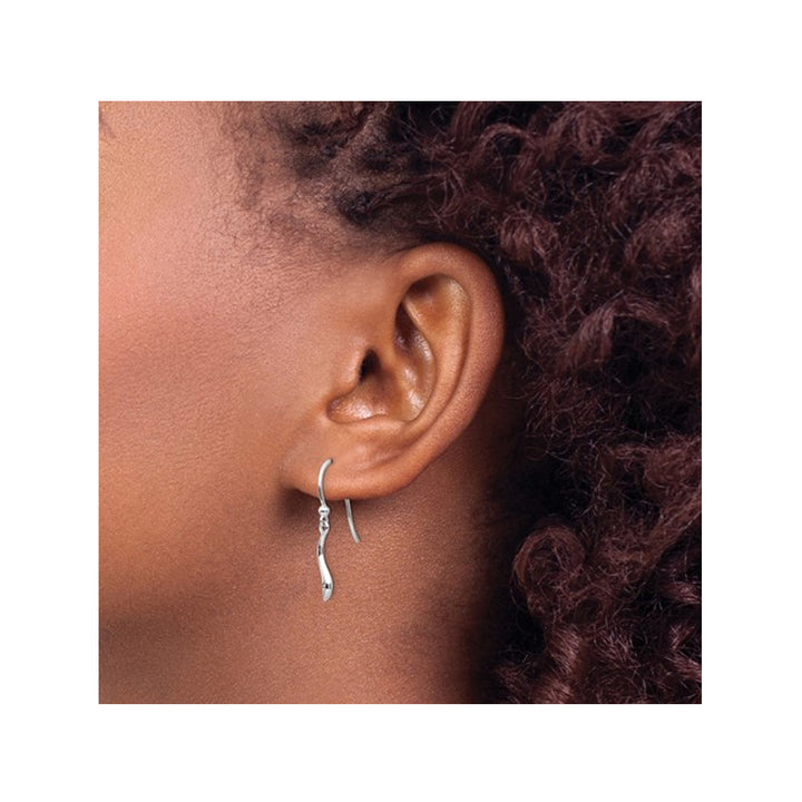 Sterling Silver Swirl Earrings with Shepherd Hooks Image 4