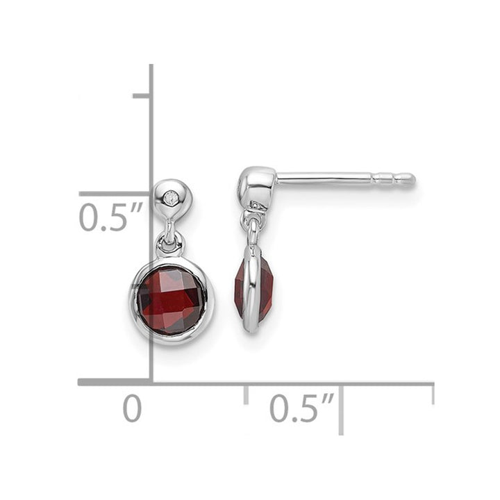 1.18 Carat (ctw) Garnet Dangle Earrings in Sterling Silver Image 4