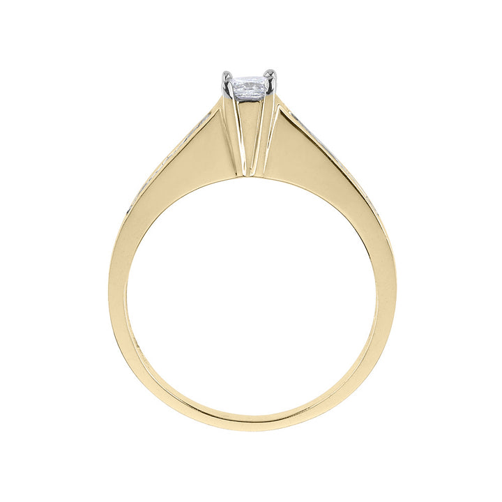 1/2 Carat (ctw H-II1-I2) Princess Cut Diamond Engagement Ring and Wedding Band Set 14K Yellow Gold Image 3