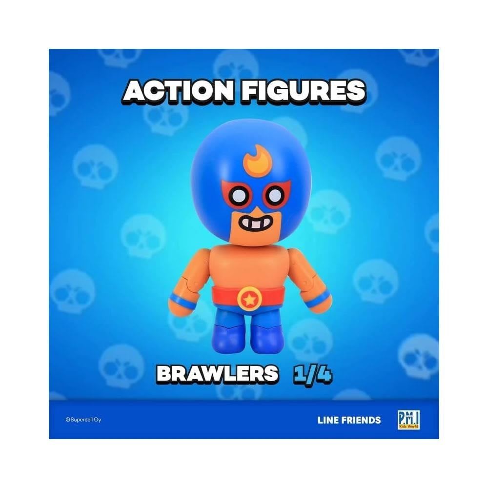 Brawl Stars El Primo Luchador Spanish Wrestler Fighting Belt Figure PMI International Image 6