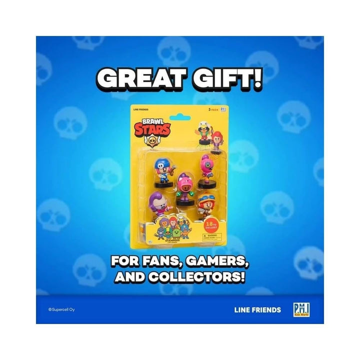 Brawl Stars Stamps 5pk Cake Toppers Jessy Rosa Tara Emz Piper Brawler Set PMI International Image 6