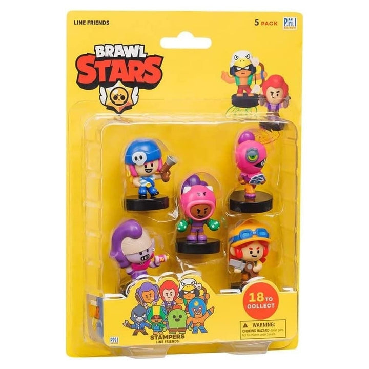 Brawl Stars Stamps 5pk Cake Toppers Jessy Rosa Tara Emz Piper Brawler Set PMI International Image 8