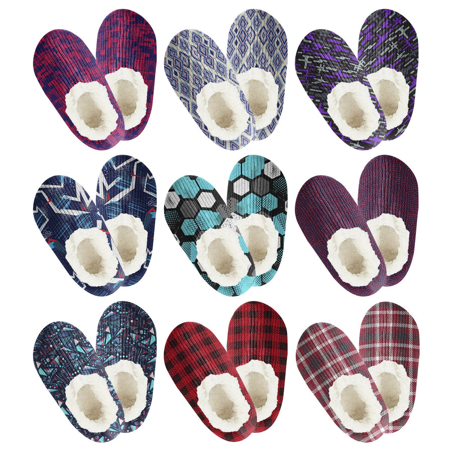 3-Pairs: Womens Cozy Sherpa-Lined Slipper Socks with Non-Skid Sole Grippers Image 1