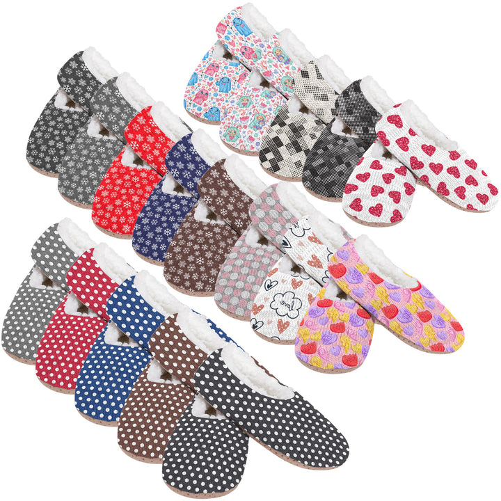 3-Pairs: Womens Cozy Sherpa-Lined Slipper Socks with Non-Skid Sole Grippers Image 1