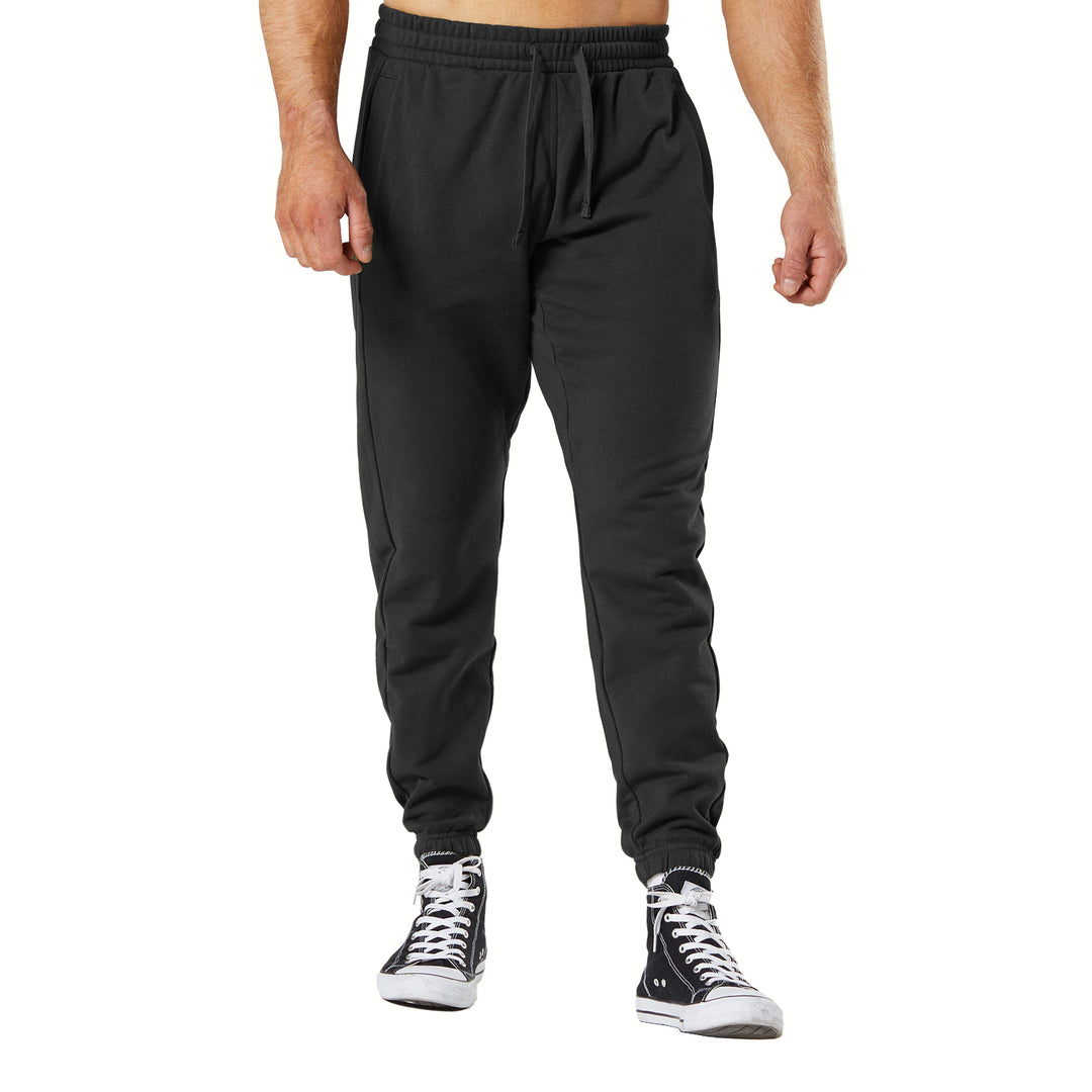 Mens Fleece-Lined Jogger Pants 3-Pack Elastic Bottom Sweatpants with Pockets Image 3